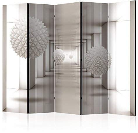 RAUMTEILER/PARAVENT B&D XXL Raumteiler 3D Optik Foto Paravent 225x172 cm beidseitig auf Vlies-Leinwand Bedruckt Trennwand Spanische Wand Sichtschutz Raumtrenner Home Office beige a-A-0149-z-c