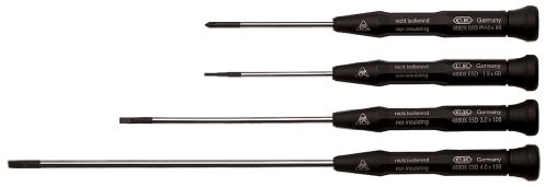 C.K. TOOLS T4884XESD Slotted/Phillips ESD Screwdriver Set, 4-Piece