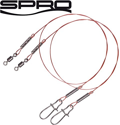 Spro Pike Fighter Wire Leader 1x7-2 Stahlvorfächer zum Hechtangeln Vorfach für Hecht Spinnvorfach zum Spinnfischen Stahlvorfach, Länge/Tragkraft:30cm - 18.2kg