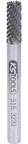 KS Tools 515.3232 HM Zylinder-Frässtift Form A mit Stirnverzahnung, 6mm | 515.3232, Fräsbohrer