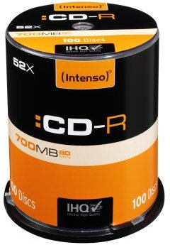 Intenso Rohlinge CD-R 700 MB 52fach, 100 Stück, Cake Box 52fach, 100 Stück