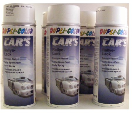 Dupli Color 385896, vernice spray bianco lucido Car´s Rallye-Lack, 6 lattine da 400 ml