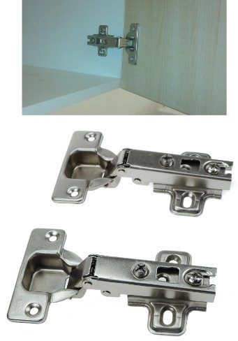 1 Pair of 35 mm Steel Brass Zinc Plated Sprung Cabinet Cupboard Door Sliding Slide on Hinges