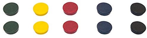Bi-Silque Bi-Office 20 mm Round Magnet - Assorted Colours (Pack of 10)