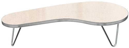 Bel Air Tisch Esstisch Dinertisch – Vielseitiger Retro Couchtisch im 50er Jahre Stil – Robuster Nierentisch & Boomerangtisch für Wohnzimmer, Büro, Küche & Gastronomie (Antique White)