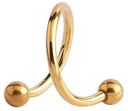 eeddoo Piercing-Spirale Ohr-Piercing Gold Edelstahl Stärke: 1,2 mm Durchmesser: 8 mm 4 mm