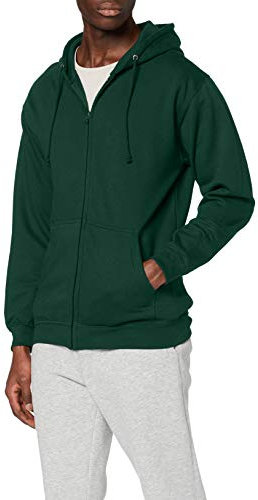 AWDis Just Hoods Men's Zoodie Hoodie, Green (Bottle Green), Small