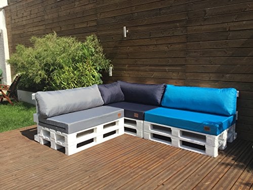 Mayaadi Home Palettenauflage passend für Europalletten Palettenpolster Paletten-Sitzsofa für Drinnen und Draußen MH-GD03 (Rückenkissen lang 120x40x10/20 cm, Grau)