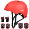 XJD Casco de Ciclismo para Niños y Protecciónes Infantiles Incluye Rodilleras, Coderas y Muñequeras con Certificación CE,Adjustables 7 Piezas para Patínes Patinete Ciclismo Niños de 3 a 8 Años(Rojo S)