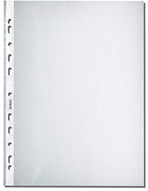 Herlitz Prospekthülle A4 genarbt, Premium Packung,dokumentenecht