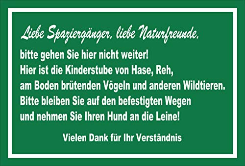 Melis-Folienwerkstatt Schild Wildtiere Nicht weiter gehen - 30x20cm - 3mm Aluverbund – 20 VAR S00359-109-E