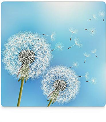 Saugfähige Untersetzer für Getränke 6er Set, Pusteblume Quadratische Keramik Steinuntersetzer mit Korkboden, geeignet für Holztisch, Einweihungsgeschenk