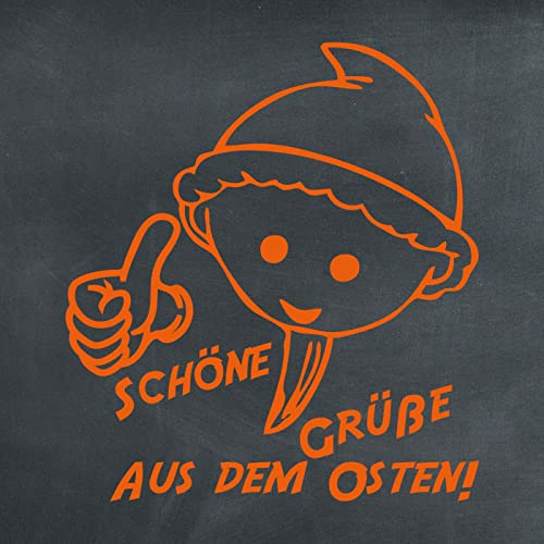 Auto Aufkleber Motorrad Sticker Schöne Grüße aus dem Osten in 10 x 9cm 18 Farben