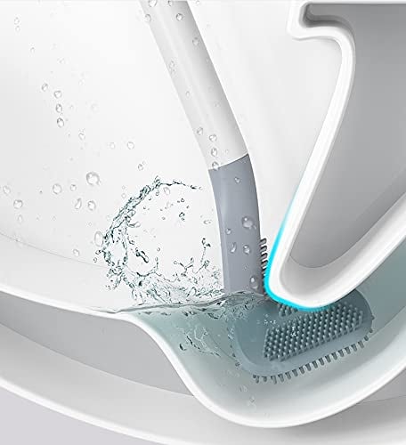 Brosse de toilette en forme de club de golf avec manche long en silicone pour salle de bain sans coins morts