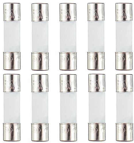 HUAREW F15AL250V 10 Pcs 5 x 20 mm 0.2x0.78 inch Fast Blow Ceramic Tube Fuses 15A 250V