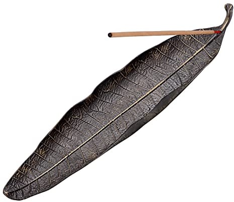 Räucherstäbchenhalter Metall Blätter Ash Catcher 26cm Lange Räuchergefäß für Wohnkultur Zubehör Handwerk Geschenk Kupfer