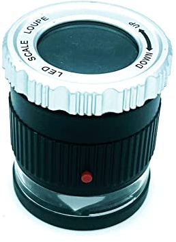 Leselupe | beleuchtete Aufsetzlupe | kompaktes 30-Fach-Vergrößerungsglas mit UV-Beleuchtung | kompakte Lesehilfe mit Linealen | LED Schreibtischlupe mit Zoom | EUROXANTY Optik und Zubehör