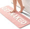 QJHOMO Get Naked Bath Mat - Pink and White, 45 x 120 cm, Non Slip Microfiber Mat, Machine Washable