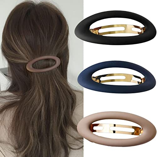 Große Haarspangen für Frauen, matt, Ellipse für dünnes Haar, französische Haarspange, niedliche Haarstyling-Clips, rutschfest, starker Halt, Vintage-Haarschmuck, Geschenke für Frauen und Mädchen