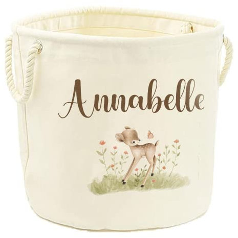 Personalised Toy Box Toy Storage Basket For girls Boys Baby Deer Toy Boxes With Name Kids Baby Gifts Tidy Room Large