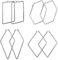JewelryWe Ohrringe Damen Große Creolen - 4 Paar Rhombus/Sechseck/Rechteck/Quadrat Geometrische Ohrringe Elegant Huggie Creolen Ohrstecker für Frauen Mädchen Silber