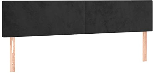 vidaXL Kopfteile Schwarz 200x5x78/88 cm Samt