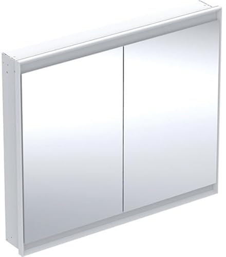 Keramag Geberit ONE Spiegelschrank mit ComfortLight, 2 Türen, Unterputzmontage, 105x90x15cm, 505.804.00.; Farbe: Weiss/Aluminium pulverbeschichtet