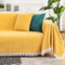 FANSU Sofabezug L Form 1 2 3 4 Sitzer, Einfarbig Sofaüberwurf Decke Ecksofa Universelle rutschfeste Couch Bezug Sofaschoner Sofa Decken Couch Überwürf Einteiliger Sofabezug (180x300cm,Gelb)
