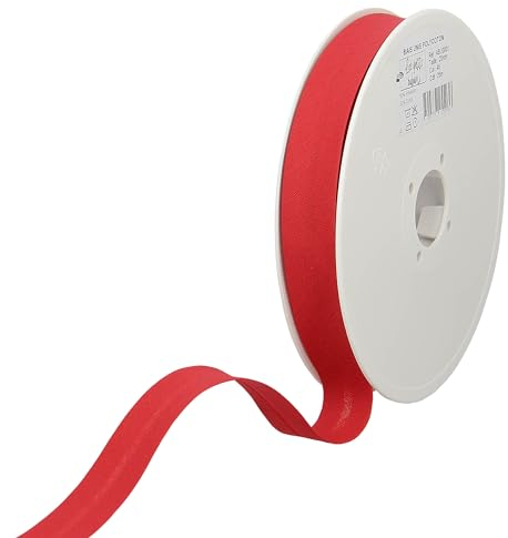 Les Petits Rubans Schrägband – 20 mm breit, gefaltet 10 mm, 25 m Rolle, 50% Baumwolle, 50% Polyester, Bordüre zum Nähen, Banner, Polster, Möbel, Paspeln, Kleidung, Decken