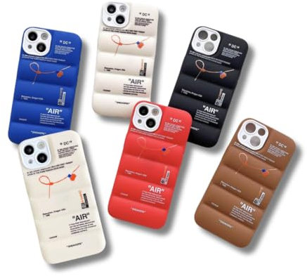 Cover Custodia compatile con iPhone 12/13/14, In TPU Resistente, soft touch, Effetto piumino 3D, Compatibile con ricarica wireless (IPhone 15 Pro Max, Bianco)