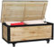 Outsunny Panca Contenitore da 121L con 4 Rotelle e Maniglie, Contenitore da Giardino in Legno, 100x50x43cm, Colore Legno