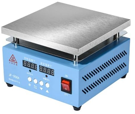 Hduacuge 956S - Mesa calefactora (300 W, doble pantalla, placa calefactora, lámpara LED, mesa de soldadura de cuentas, temperatura regulable, placa calefactora, toma Ue
