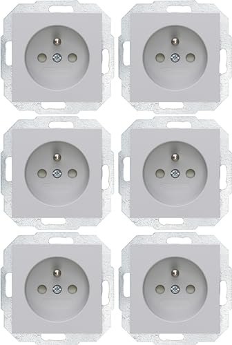 Kopp Athenis BL-M Schutzkontakt, Zentralschutzkontakt, 1x 6 Stück, grau matt, 956334057