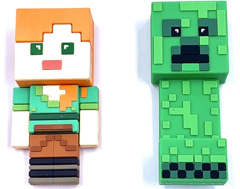 Monogram 3D Foam Alex & Creeper Magnet Compatible with Minecraft - 2 Piece Magnet Set Bundle. Magnet for Refrigerators and Lockers, 37003/37004