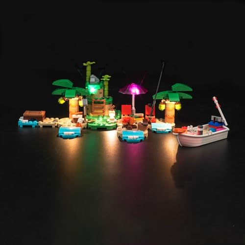 LocoLee Licht Kompatibel mit Lego Animal Crossing Käptens Insel-Bootstour 77048, Nur Lichter Set - Kein Modell, Licht Beleuchtungs Compatible with Lego 77048 Käptens Insel-Bootstour