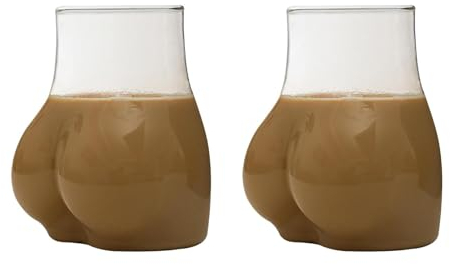 450ML Körperförmige Glasbecher | Lustige Becher Glas | Po-Trinkbecher Lustige Kaffeetasse | Arsch Cocktailglas für Café, Zuhause, Restaurant, Dickes, Urkomisches Partygeschenk