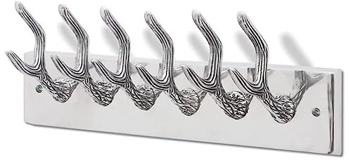 Clothes Rack Wandgarderobe Aluminium Silbern Garderobe Huthaken Geweih Hakenleiste