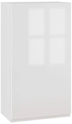 Laclar Küchenschrank mit grifflosem - hochglänzendem Acrylfront - mit verstellbaren Regalen - zum Selbstaufbau - funktional und modern - ideal für Jede Küche - weißer Acrylglanz