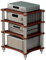 RIEONA Audio-Tower mit Vier Regalen, Verstärker-Rack-Regal/Audio-Video-Regal, Multifunktions-Stereo-Rack-Audio-Tower for das Home-Office-Kino(Red)