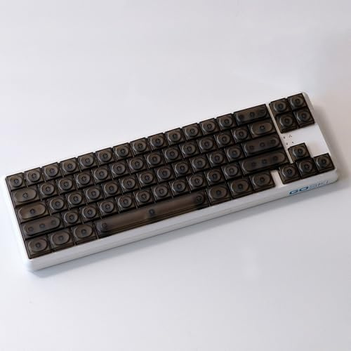DucKey Transparent Low Profile Keycaps, Building Block PC Keycap for Custom Mechanical Keyboard(Black)