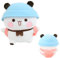 SKIKHN Dubu Plüschtier, Pandabär Kuscheltier Kissen, Cartoon Panda Puppe Plüschtier, Bär Panda Dudu Kuscheltier, Kindergeschenk für Kinder Mädchen Jungen (Weiß)