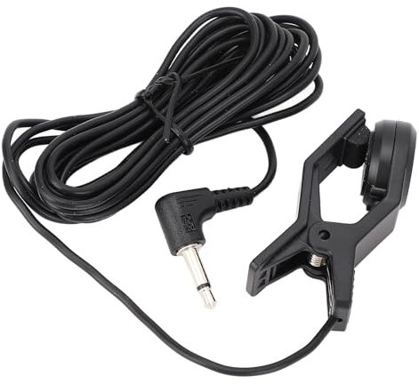 Clip On Tonabnehmer Kontaktmikrofon, Universeller Tragbarer Piezo Pickup mit 3,5mm Klinkenanschluss für Gitarre Violine Trompete und Blasinstrumente