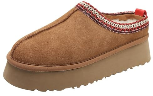 CRYBF Damen Mini-Stiefel Wasserdicht Warm Gefütterte Winterstiefeletten rutschfeste Anti-Slip Sohle Klassische Wildleder Schneestiefel Für Outdoor-Color-2||36 EU