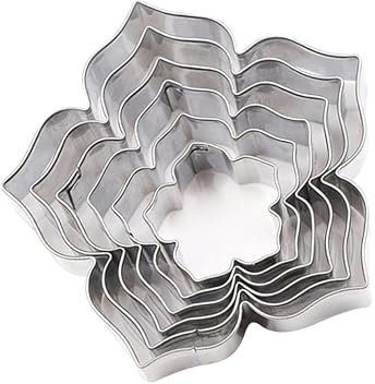 SHOWERORO 1 Satz 6St keksausstecher selber Machen Plätzchen-Schablonenrahmen Mini backen DIY-Keks Gebäckteig geometrischer Ausstecher Kinder bastelset basteln für Kinder Keksform Silver