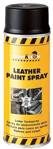 Chamäleon Lederfarbspray Lederfarbe Schwarz Grau Beige 400ml Echtleder Lederspray Spray Leder Kunstleder (Schwarz)