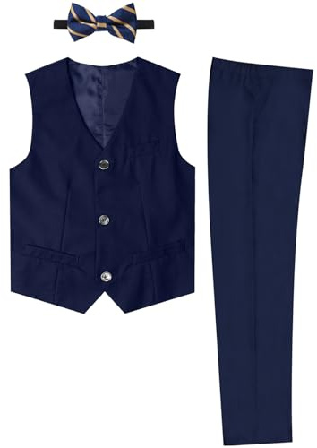 mintgreen 2pcs Boys' Suits Set, Waistcoat & Trousers, 5-13 Years