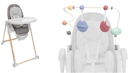 Chicco Polly Armonia Seggiolone Evolutivo con Barra Gioco Inclusa, Seggiolone Pappa per Bambini da 0 Mesi a 40 kg, Seggiolone Reclinabile, Altezza e Poggiapiedi Regolabili, 4 Ruote, Chiusura Compatta