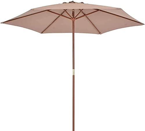 Parasol de Jardin, Parasol déporté Moderne Simple Parasol extérieur Gris Marron Poteau en Bois Maison Jardin pelouse Jardin extérieur Vie Patio Parasol
