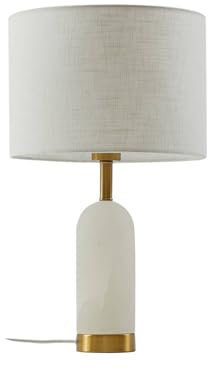 Lindby Tischlampe Alabaster (Skandinavisch) in Weiß aus Textil (1 flammig, E27) - Tischleuchte Schreibtischlampe Nachttischlampe Wohnzimmerleuchte