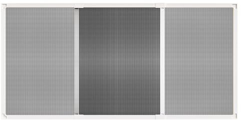 Amig – Mosquitera Extensible para Ventanas - Instalación sin Tornillos - Encajable en el carril de la persiana - 70 x 50 cm - Ajustable hasta 130 cm - Aluminio Blanco y Malla de Fibra de Vidrio gris
